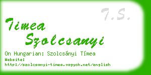 timea szolcsanyi business card